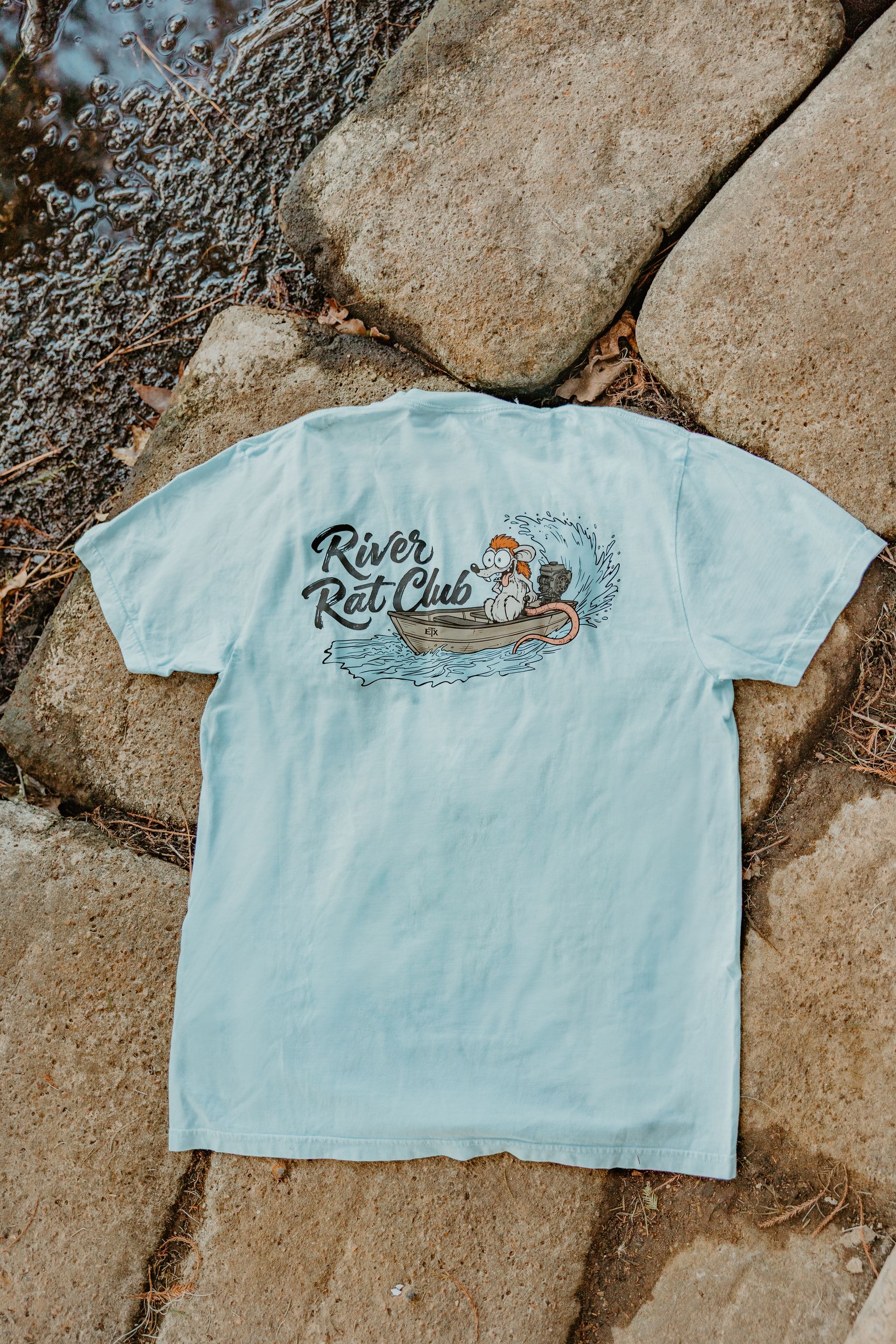 ETX River Rat Club Tee – Light Blue